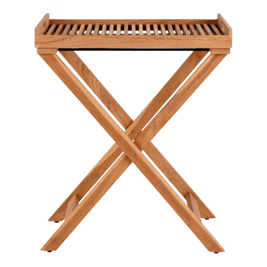 Ronda Tray Table made of teak wood with natural finish, 60x40x70 cm.