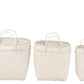 J-line Set of 3 White Square Rattan Baskets