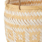 J-Line Set of 3 Natural & White Bamboo Baskets with Handle