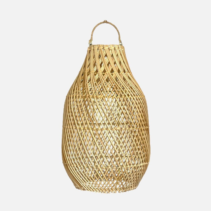 Rattan lamp on white background 