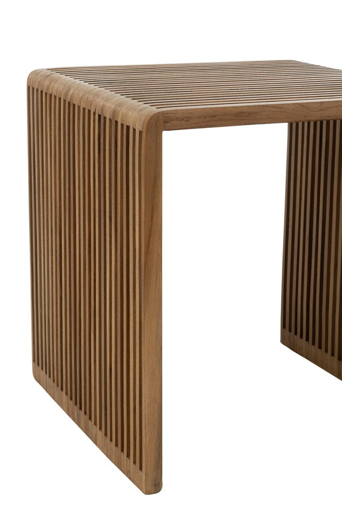 J-Line Set of 2 Recycled Teak Cube Coffee Tables – Natural Finish