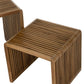 J-Line Set of 2 Recycled Teak Cube Coffee Tables – Natural Finish