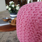 PREMIUM Knitted Seat Pouf 55cm Pink