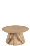  Vincent Coffee Table, 80x39.5cm natural mango wood, sturdy metal frame, durable design.