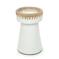 Pretty Candle Holder in white terracotta with raffia accent.