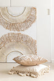 J-Line Ibiza Wall Decoration set in cream and white, two canvas pieces with modern artistic design.